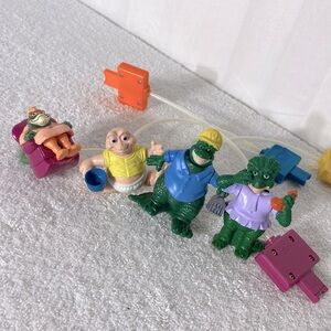 Vintage 90s McDonalds Happy Meal Dinosaurs Dino Motion Toys x4